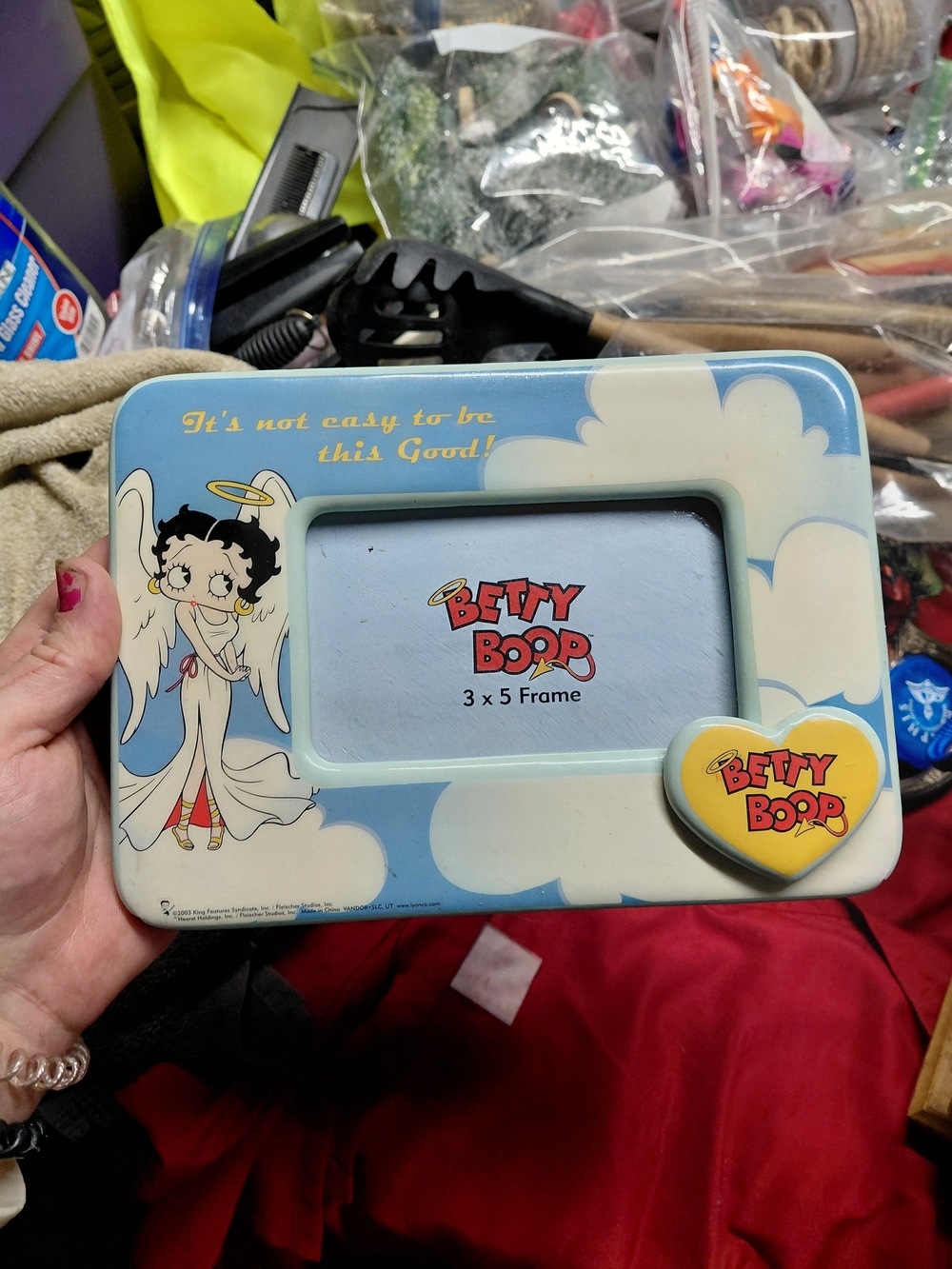 collectible picture frame featuring Betty Boop depicted as an angel.